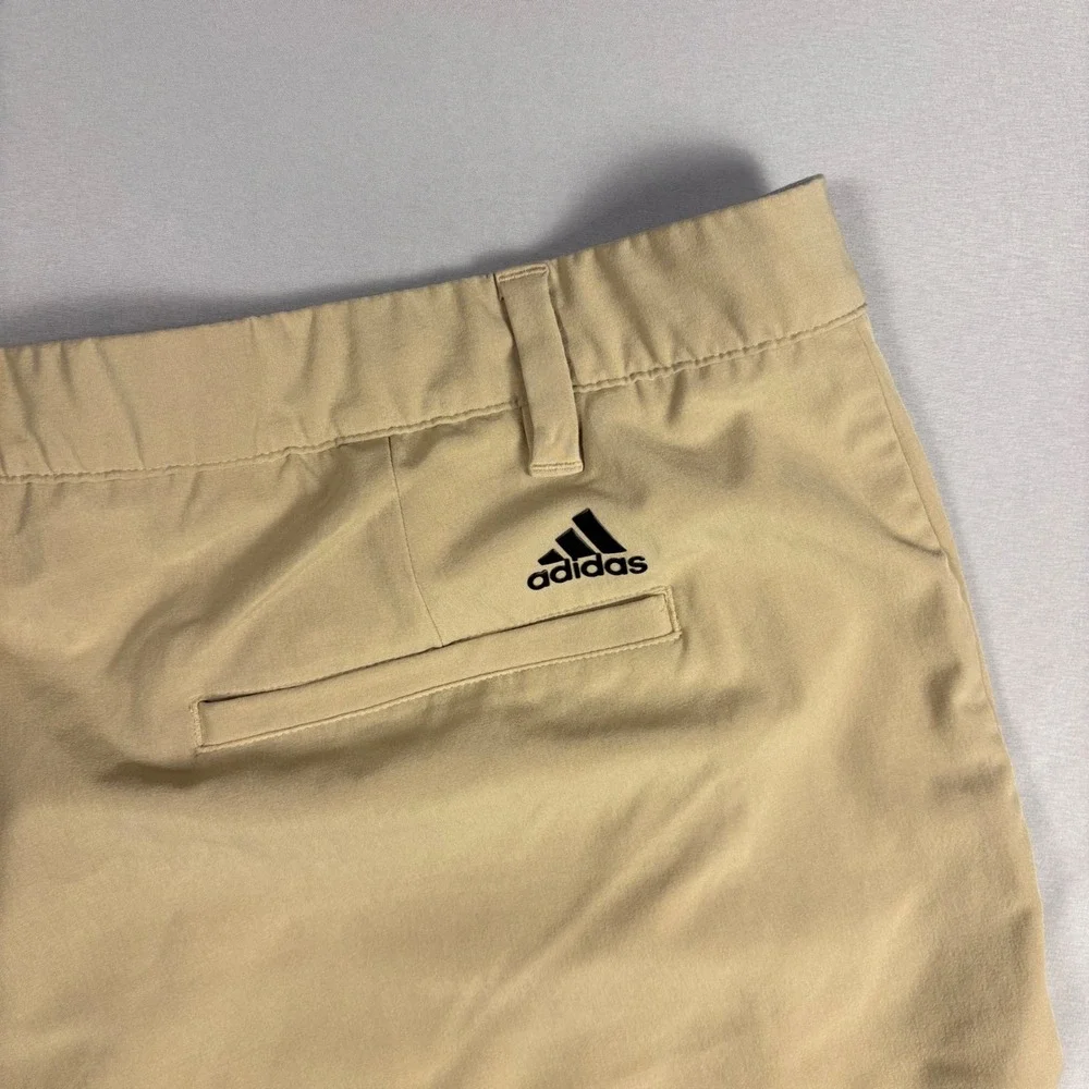 Adidas Golf Shorts Mens 40 Tan Khaki Performance Flat Front Athletic Casual